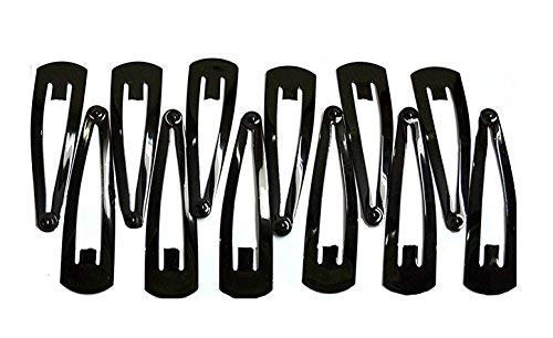 R S Designer Studio TikTak Hair Clips, Black Metal Snap Barrettes, Pack of 12 R S Designer Studio TikTak Hair Clips, Black Metal Snap Barrettes, Pack of 12