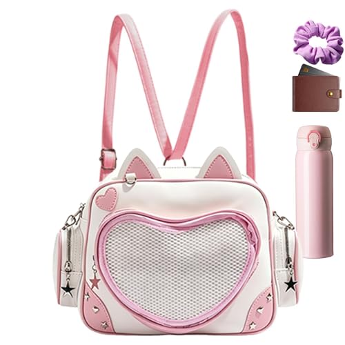 Mochila de viaje femenina pequeña estilo gato bolso senderismo y picnic