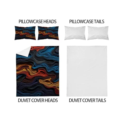 Housse de couette wavy super king : design ondulé facile à laver