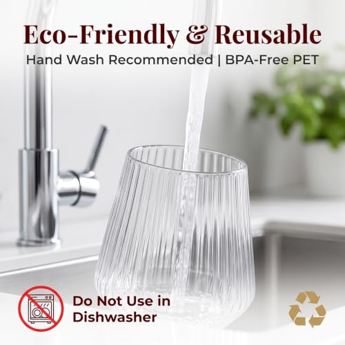 Image of Plastic Wine Glasses, 14Oz Unbreakable Plastic Cocktail Glasses, 40 Pack