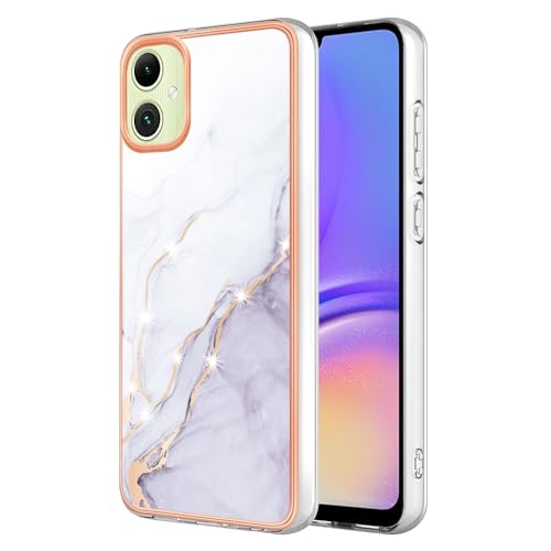 Coque Samsung Galaxy A06 QIWEIQING silicone TPU souple marbre blanc