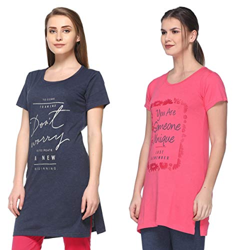 Image of In Love Women's Plus Size Cotton Printed T-Shirt with Pocket - Combo Pack of 2