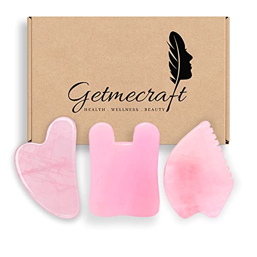 Getmecraft Store Getmecraft Rose Quartz Gua Sha Set (Leaf & Rabbit - Image 2