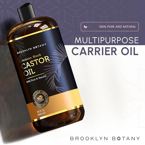 Brooklyn Botany Jamaican Black Castor Oil in Plastic Bottle for Hair Growth, Eyelashes & Eyebrows - 100% Pure and Natural Carrier Oil, Hair & Body Oil - Massage Oil for Aromatherapy - 28 Fl Oz - Thumbnail 4