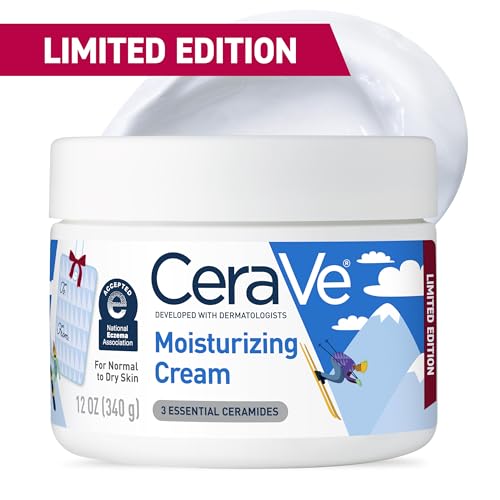 CeraVe Après Ski Moisturizing Cream, Body and Face Moisturizer for Dry Skin, Hyaluronic Acid and Ceramides, Daily Moisturizer, Oil-Free, Fragrance Free, Non-Comedogenic, Limited Edition, 12 Ounce - 3