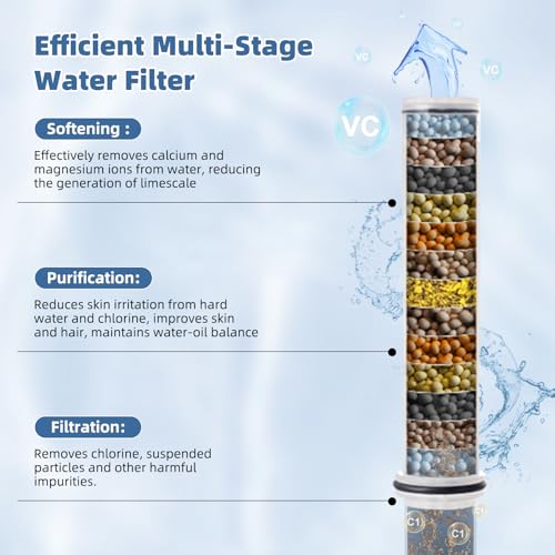 Image of Metal Rain Filtered Shower Head with Handheld, 10 inch High-Pressure,10-Mode
