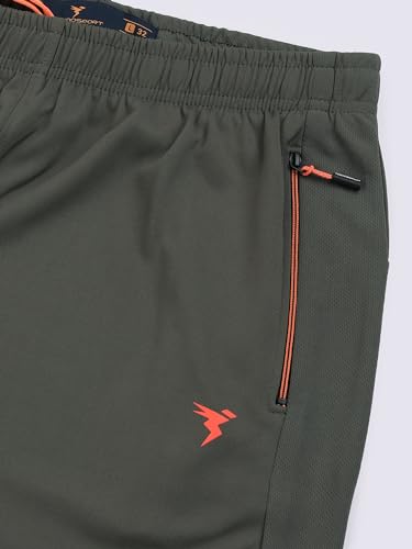 Image of TECHNOSPORT Mens Polyester Slim Fit Activewear Track Pant with SPF50+ for Running, Workout Wear Antimicrobial & Quick Dry