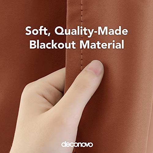 Image of Deconovo Patio Door Room Divider Panel Blackout Grommet Thermal Insulated Window Curtain for Outdoor, 100W X 84L, Orange Red