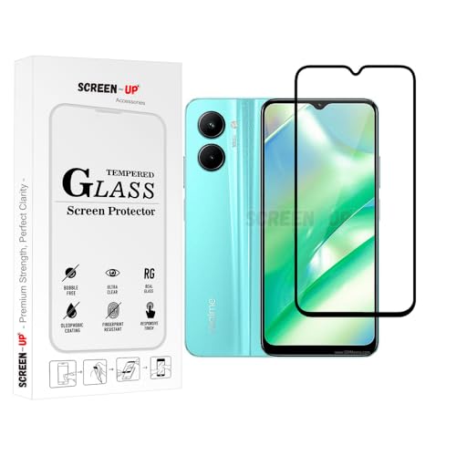 Image of ScreenUp Tempered Glass For Realme C33 - Ultra Clear, 9H Scratch Resistant, Full Coverage, Easy Install Screen Protector