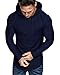 Lexiart Mens Fashion Athletic Hoodies Sport Sweatshirt Solid Color Fleece Pullover Navy
