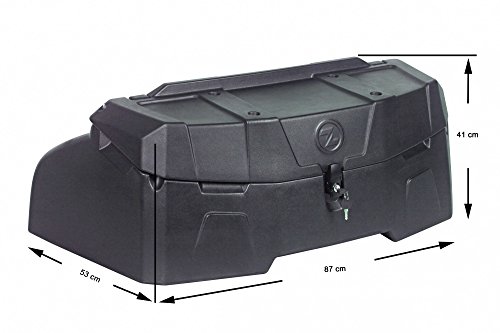 200 L Volumen Universal Quad- ATV Koffer Neu aus hochwertigem LLDPE (linear Low Density Polyethylene) Material und Sicherheitsschloss, inklusive Befestigungsmaterial, mit großer Ladeöffnung.
