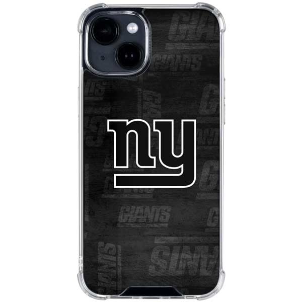 Skinit Clear Phone Case Compatible with iPhone 14 - Officially Licensed NFL New York Giants Black & White Design