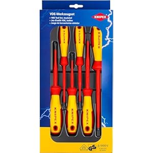 knipex jeu de tournevis vde fente / phillips® (carte ls/blister) 00 20 12 v02