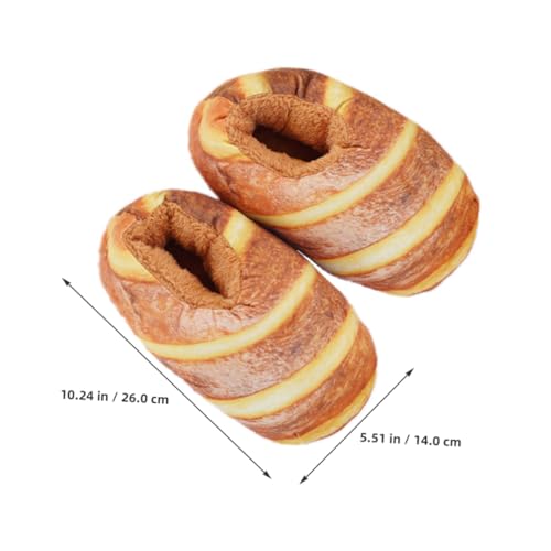 FRCOLOR Warm Winter Slippers Simulation Bread Slippers House Shoes Anti-slip Sole Comfortable Material2
