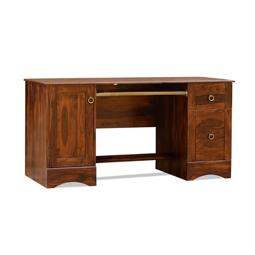 Image of Solid Sheesham Wood Study Table for Adults | Computer Table for Home | Wooden Writing Desk | Office Table for Office Work | Work from Home Table with 2 Drawers (8)