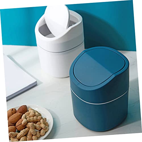 Mini caneca de basura con tapa compacta para escritorio miniatura 6