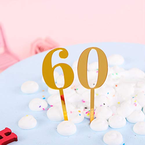 Bestonzon 10 Pcs Gold Acrylic Numbers 0-9 Cake Toppers Table Numbers For Wedding Anniversary Or Birthday Party Decorations For Party Festival(Golden) #TOP3