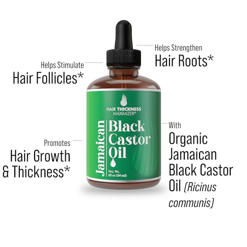Jamaican Black Castor Oil for Hair Growth. Strengthens & Hydrates Thinning, Dry Hair for a Healthier-Looking Scalp. For Women & Men – Vegan & Unscented 1oz Serum