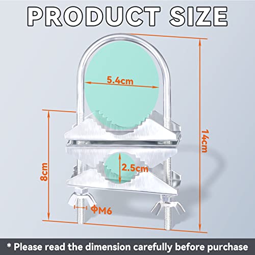 Eightwood Double Antenna Mast Clamp Heavy Duty Pole to Pole Mounting Kit V Jaw Block (2 Set) U-Bolt Mounting Hardware for TV CB Ham Antenna Fishing Rods arasols Flags - Image 2