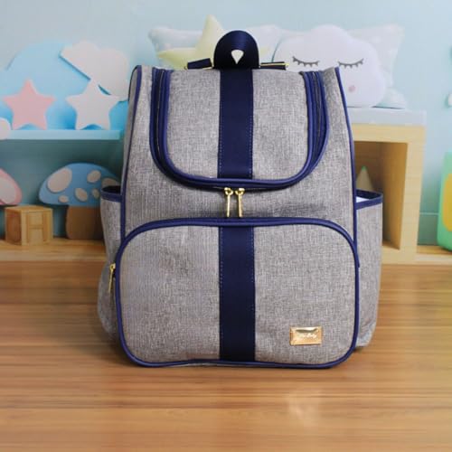Kit 02 Peças Bolsa Maternidade Bebê Mochila Maternidade Menina Menino Luxo Impermeável (Cinza C/Mari