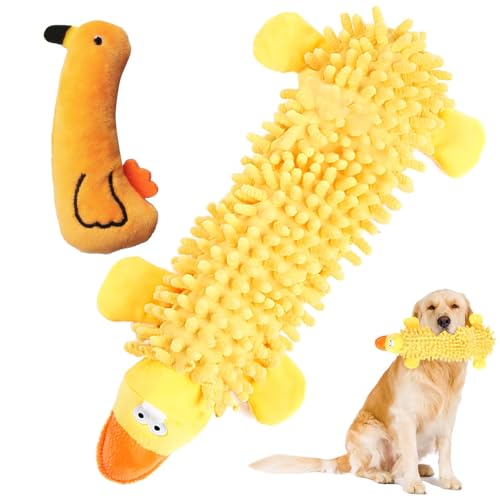 MXYZQDE 2 PCS Anti Stress Ente Hund, hundespielzeug langlebig und bissfest Kuscheltier für Hunde ideal zur Stressbewältigung für Ihre Fellnase und Spielzeug für Hundewelpen und ältere Hunde