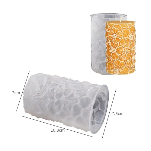Flower Petal Cylinder Candle Mold - Resin Casting Silicone Molds for Home Decor & Candle Making Wave Spiral Mold