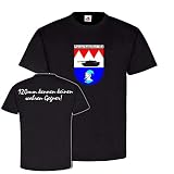 PzBtl 304 120 mm Heidenheim Bataillon BW Bataillon avec armoiries T-shirt #20393 - Noir - XXX-Large