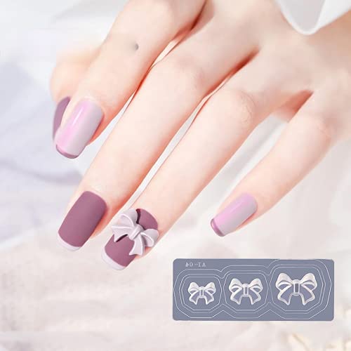 Sunfairy 26 Stück/Set von Silikon-Nagelkunst-Formen, Schleife, geschnitzte Nägel, Kristall-Gelee, Nagelschmuck, 3D-Harz… – Bild 4