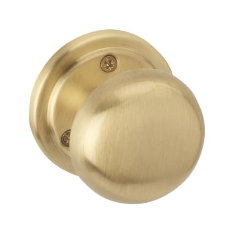 URFIC Satin Brass Mortice Knob Door Handle for Internal and External Doors Set of 2 knobs for All Types of Wooden Kitchen Cupboard, Bathroom, Bedroom Interior Cabinet, and UPVC Exterior Shed Doors Cover