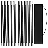 wiipara Zeltstangen 2 Stück Camping Ersatzstangen für Zelte, 3,6 M Outdoor-Stützstangen Universale Zeltgestänge Ersatzgestänge mit Tasche Kompakt für Camping, Wandern Rucksackreisen (3,6m / Schwarz)