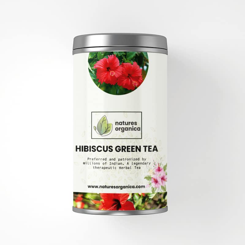Natures Organica Hibiscus Green Tea 100Gms | Made with 100% Whole Leaf Green Tea & Natural Hibiscus | Lower Your Blood Pressure | Improve your Heart Working (Hibiscus) (B0BT9V44S3) Amazon Price History, Amazon Price Tracker