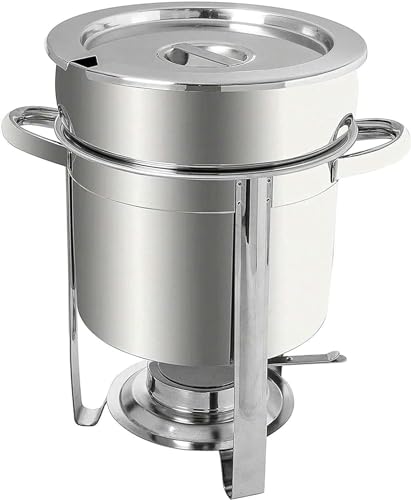 Réchaud commercial avec marmite à soupe en acier inoxydable et réservoir combustible
