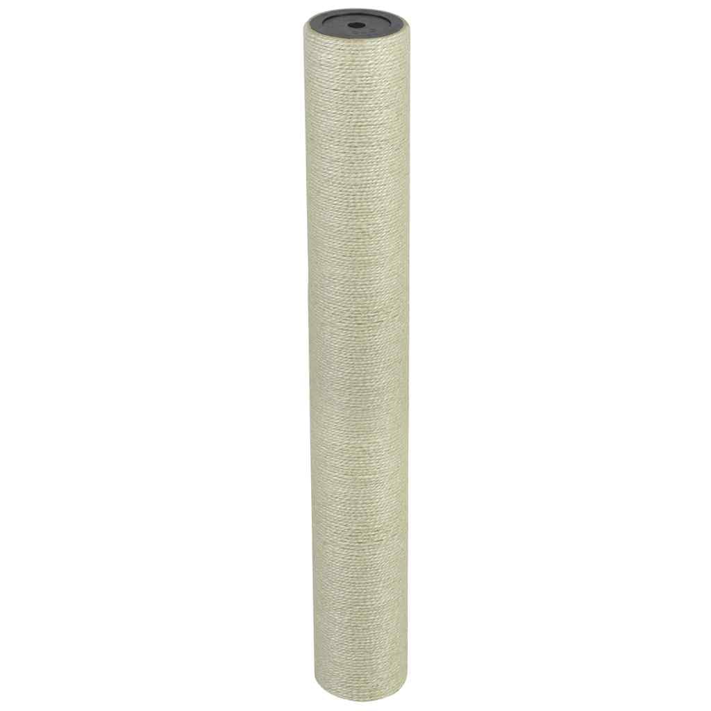 Katzen-Kratzbaum 60 cm Höhe, Sisal Kratzmöbel mit 8 cm Stamm, 10 mm Innenloch, Beige Kratztonne und Kletterbaum für Katzen, Liegefläche, Höhle, Spielzeug, Rückzug im Zimmer und Balkon