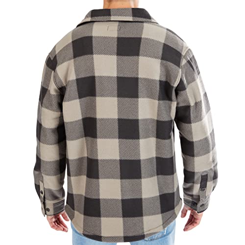 Image of Smith's Workwear Men's Sherpa-lined Plaid Fleece Shirt Jacket