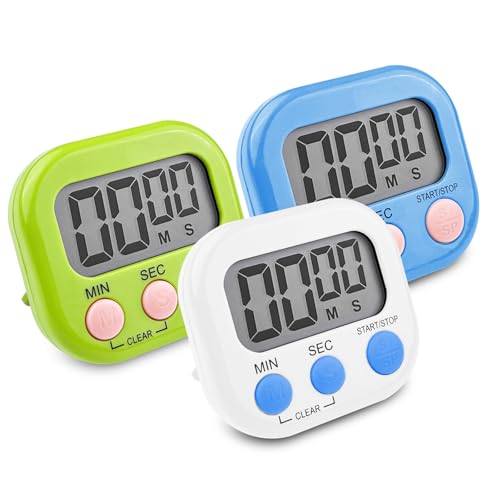 Newaner 3 Stück Eieruhr mit 3 Farben, Timer Digital, Küchentimer Küche, Kurzzeitwecker Magnetisch, Stoppuhr mit Einklappbarer Ständer, Timer mit Großem LCD-Display für Kochen Backen Sport Studieren Newaner 3 Stück Eieruhr mit 3 Farben, Timer Digital, Küchentimer Küche, Kurzzeitwecker Magnetisch, Stoppuhr mit Einklappbarer Ständer, Timer mit Großem LCD-Display für Kochen Backen Sport Studieren