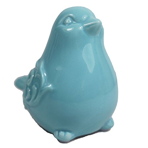 Kiaotime New French Garden Cottage Bird Figurine Decorative Blue Glazed Ceramic Bird Figurine, Bird Statue, Bird Sculpture Home Garden Wedding Decor (Blue) #TOP1