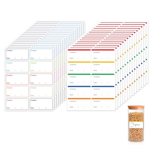 VINZOR 300 Pezzi/30 Fogli Etichette Congelatore Rimovibili, Etichette Adesive per