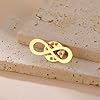 Infinity Symbol Lapel Pin for Men Women Minimalist Stainless Steel Infinity Brooch Eternal Love Badge for Suit Shirt Collar Jewelry Gift (Gold) #3