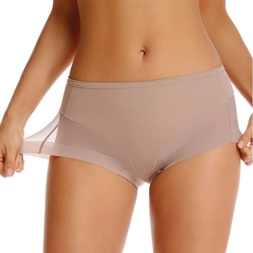 Woweny 2 Packs Tummy Control Panties For Women Seamless Butt Lifter Briefs Comfy Body Shaper Shapewear Sexy Underwear(Beige, 3X-Large) #TOP1