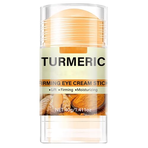 Krmspe Turmeric Booster Eye Cream Stick, Turmeric Eye Stick for Dark Circles and Puffiness, Under Eye Cream Anti Aging Hydrating Reduces Fine Lines Wrinkles Under Eye Bags 1.41 OZ