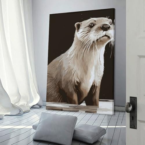 Décoration esthétique loutre tableau moderne salon et bureau - 3
