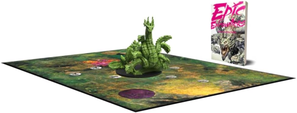 Epic Encounters: Swamp of The Hydra RPG Fantasy Roleplaying Tabletop Game with Huge Boss Miniature, Double-Sided Game Mat, & Game Master Adventure Book with Monster Stats, 5E Compatible