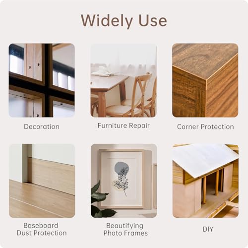 Image of Wood Grain Repair Tape, 3.15in x 15ft, Dark Wood, Self-Adhesive, Waterproof, Indoor Use