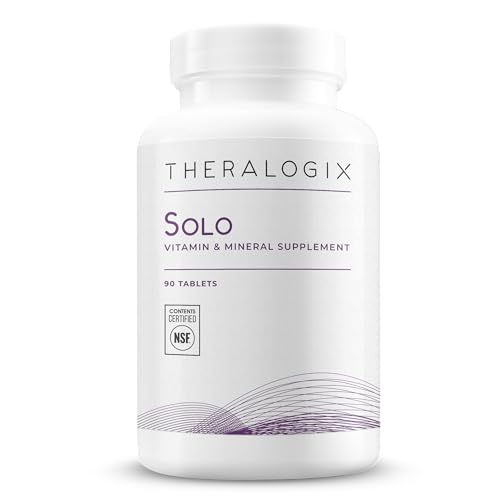 Theralogix Solo Multivitamin & Multimineral Supplement Without Iron - 90-Day Supply - Iron-Free Multivitamin - Support for Women & Men - Vitamin D3, Vitamin C & B Vitamins - NSF Certified - 90 Tablets