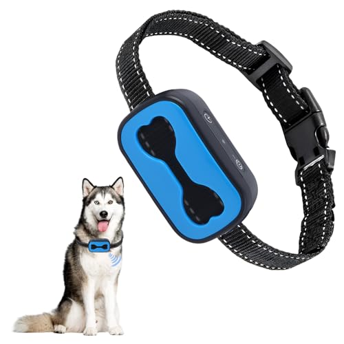 Collier Anti Aboiement Chien Mode Vibration/Son, Colliers Anti-Aboiement à Détection Intelligente des Aboiements Collier Vibrant Rechargeable Sangle...