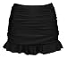 Cocoship Lady's Solid Skirted Bikini Bottom Ruched Shirred Skirt Swimdress(FBA)