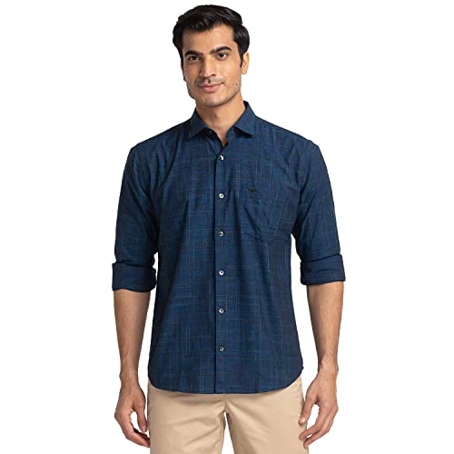 Image of Park Avenue Men's Pure Cotton Two Tone Pattern Slim Fit Cut Away Collar Full Sleeve Casual Shirt