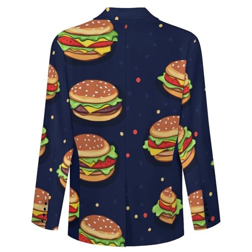Cartoon Hamburger Classic Suits Blazer for Men Business Tuxedo Jacket Sport Coat Two Buttons4