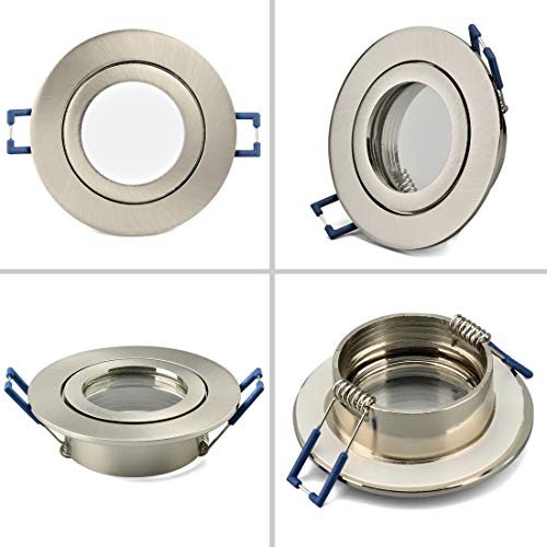 KYOTECH Einbauleuchten bad rahmen 6er set,Runder Wasserdichte Einbauleuchten rahmen led strahler IP44 für Feuchtraum Badezimmer Dusche Aussen,Mit GU10 Fassung für Halogen und LED Strahler