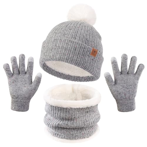 Coffret bonnet écharpe gants hiver pour enfants - Cadeau de naissance